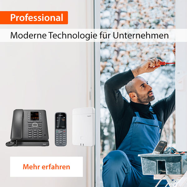 Kommunikationsprodukte für Unternehmen im Einsatz - am Beispiel Handwerk. Link zum Bereich Gigaset Professional.