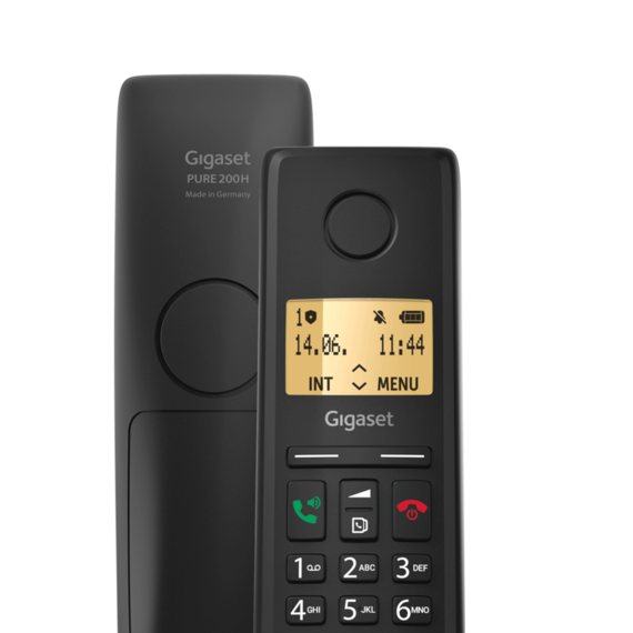 Front and back view of Gigaset PURE 200 – Made in Germany
