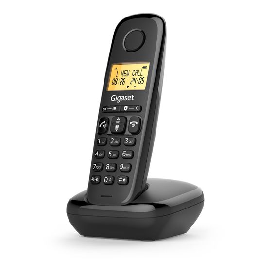 Gigaset BASIC 100 telefon DECT w ujęciu skośnym na bazie