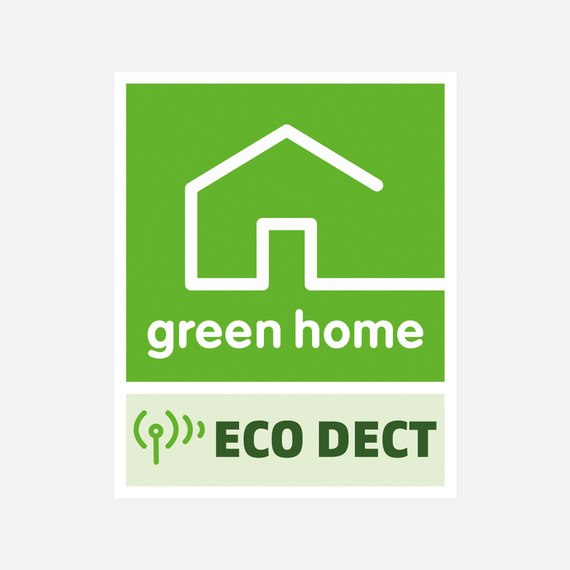 Logotipo ECO DECT para llamadas con baja radiación y eficiencia energética