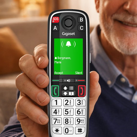 Gigaset EASY 500 con identificador de llamadas personalizado en la pantalla