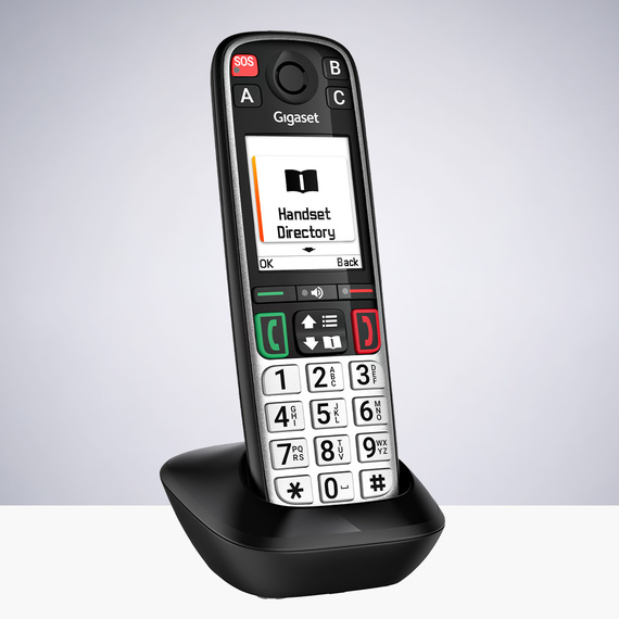 Teléfono para personas mayores Gigaset EASY 500 con pantalla grande y menú