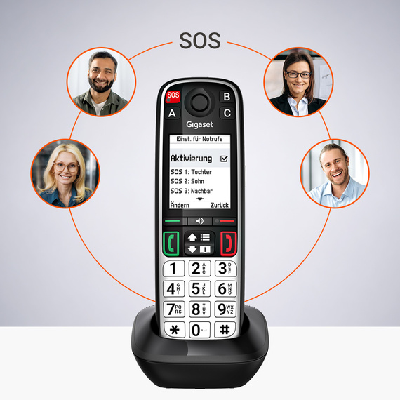 Gigaset EASY 500 Seniorentelefon mit SOS-Taste und Notrufkontakten