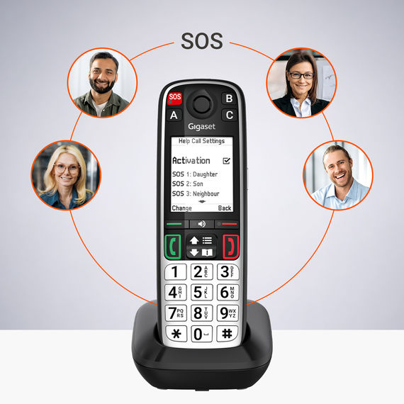 Téléphone pour seniors Gigaset EASY 500 avec touche SOS et contacts d'urgence