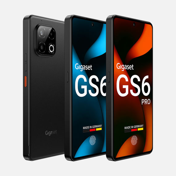 Gigaset GS6 i GS6 PRO obok siebie z kolorowymi ekranami