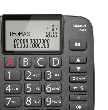 Téléphone fixe Gigaset Dl380 Blanc 99 Numéros Agenda / 10 Tonalités -  Téléphone filaire